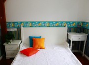 明亮清爽田园风格80平米二居室儿童房背景墙装修效果图