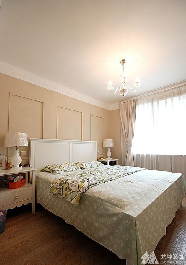 舒适温馨地中海风格80平米二居室卧室背景墙装修效果图